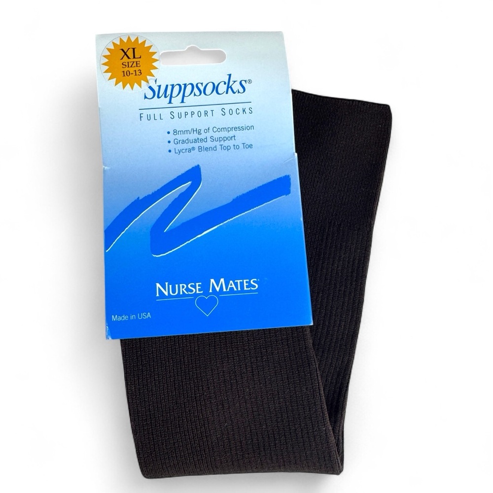 Nurse Mates Full Support Socks Brown Womens Size XL (10-13) 1 Pair